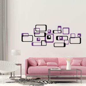 GLIX Dekoratívne štvorce - samolepka na stenu Čierná a fialová 2 x 30 x 30 cm