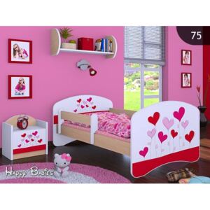 Detská posteľ bez šuplíku 160x80cm LOVE - svetlá hruška