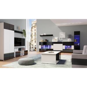MEBLINE Trendy nábytok do obývacej izby GORDIA zostava 14 biely+Čierny