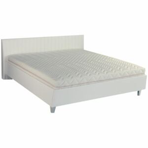 Manželská posteľ, ekokoža biela, 180x200, DREAM