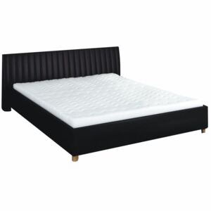 TEMPO KONDELA Manželská posteľ, ekokoža čierna, 160x200, DREAM