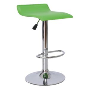 Barová stolička, ekokoža zelená/chróm, LARIA