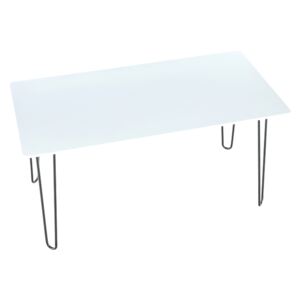 Jedálenský stôl, biela/kov, KURT