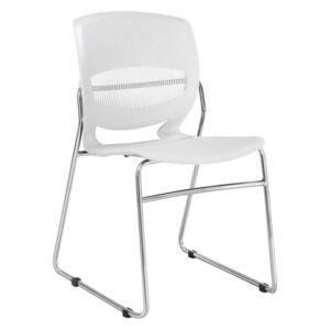 Kancelárska stolička, plast+kov, biela, IMENA