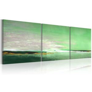 Bimago Ručne maľovaný obraz - Sea-green coast 150x50 cm