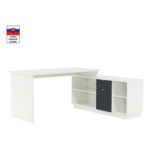 Písací stôl, biela/sivá, DALTON NEW VE 02