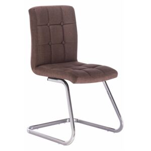 Dizajnová stolička, hnedá látka, LAVINIA