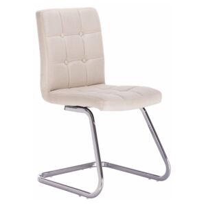 Dizajnová stolička, krémová látka, LAVINIA