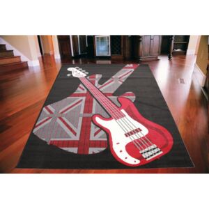 Kusový koberec PP Britská gitara čierny, Velikosti 140x200cm