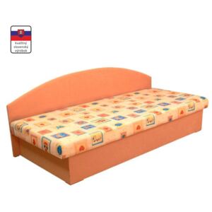 Celočalúnená váľanda s pružinovým matracom, oranžová/zor, EDVIN 03