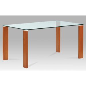 Jídelní stůl 150x90 cm, barva třešeň / sklo BT-6750 TR2 Autronic