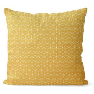 La forma Design studio dekoratívný geometrický povlak na vankúš žltý Fine squares 40×40 cm 40×40 cm