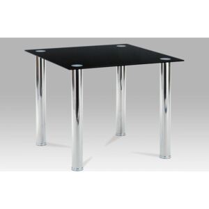 Jedálenský stôl AT-1014 BK1 chróm / čierne sklo Autronic