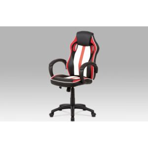 Kancelárska stolička KA-V505 RED červená / čierna / biela Autronic