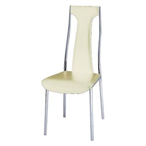 Židle, ekokůže béžová/chrom, RIA - IRIS 01022241 Tempo Kondela
