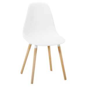 Židle, bílá plast / buk, KALISA 0000204508 Tempo Kondela