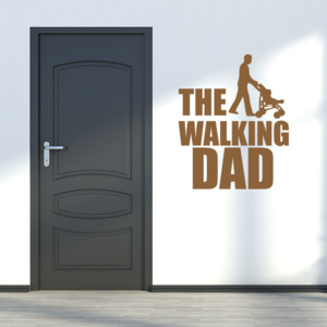 GLIX The walking dad - nálepka na stenu Hnedá 30x35 cm