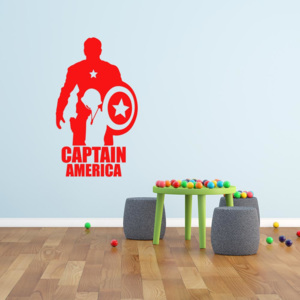 GLIX Avengers Captain America - samolepka na stenu Červená 90x50 cm