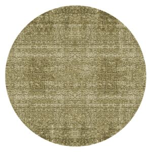 PRESENT TIME Bavlnený zelený okrúhly koberec Washed