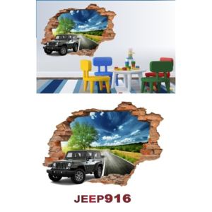 3D samolepka na stenu jeep 8