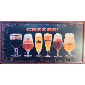 Ceduľa Cheers pivo 30,5cm x 15,5cm Plechová tabuľa