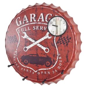 Nástenný vešiak s hodinami Garagus 89496