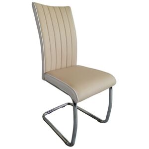 Jedálenská stolička Vertical, béžová/biela ekokoža