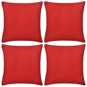 Návliečky na vankúše, 4 ks, bavlna, červené, 50 x 50 cm