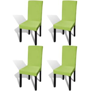 Rovný naťahovací návlek na stoličku, 4 ks, zelený