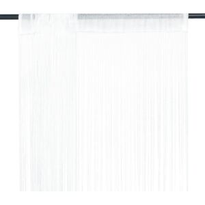 Šnúrkový záves, 2 ks, 140x250 cm, biely