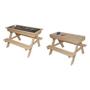 Detský drevený záhradný set + pieskovisko + tabuľa