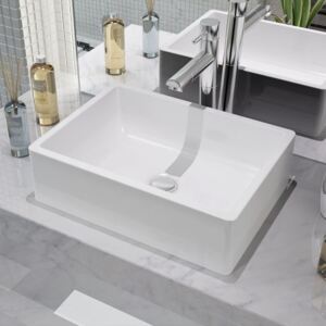 Keramické umývadlo, biele, 41x30x12 cm