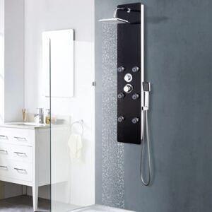 Sprchový panel, sklo 25x44,6x130 cm, čierny