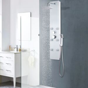 Sprchový panel, sklo 25x44,6x130 cm, biely