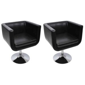 Barové stoličky z umelej kože, 2 ks, čierne