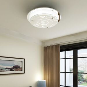 Sklenená stropná lampa, okrúhla, 1 x E27, so vzorom