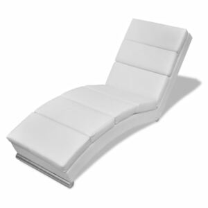 Relaxačné ležadlo z umelej kože, biele