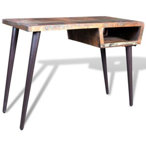 Písací stôl z recyklovaného dreva s nohami zo železa
