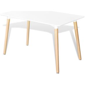 Jedálenský stôl, MDF, obdĺžnikový, biely