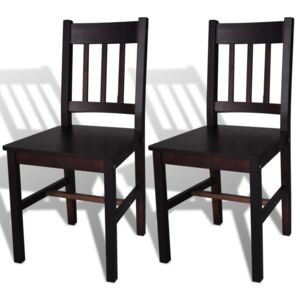 Drevené jedálenské stoličky, 2 ks, hnedé