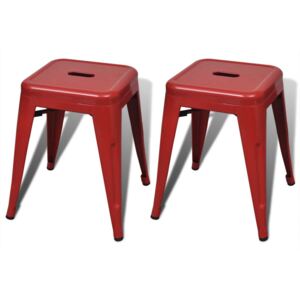 Stohovateľné stoličky 2 ks, červené, kov