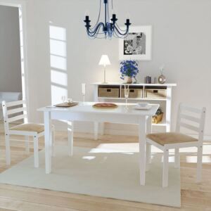 Biele drevené jedálenské stoličky, 2 ks, štvorcové