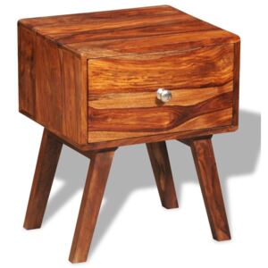 Nočný stolík s 1 zásuvkou 55 cm, drevený masív sheesham