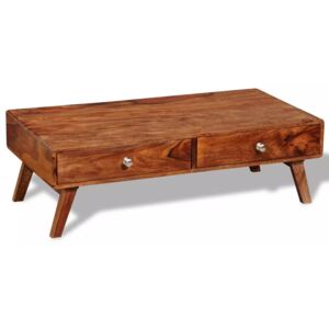 Konferenčný stolík so 4 zásuvkami 35 cm, drevený masív sheesham