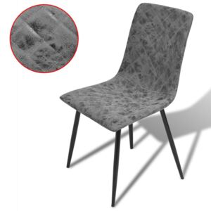 Jedálenské stoličky 2 ks, tmavosivé, umelá koža