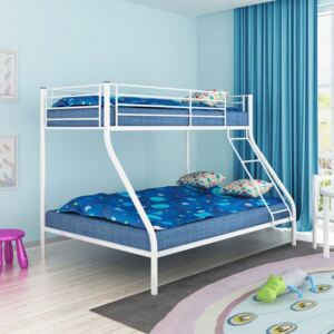 Detská poschodová posteľ, 200x140/200x90 cm, kovová, biela