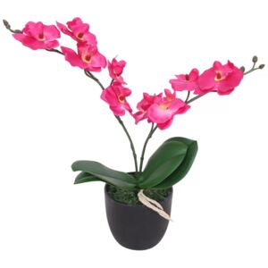 Umelá orchidea s kvetináčom 30 cm, červená