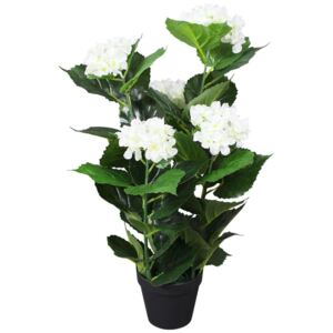 Umelá rastlina, hortenzia s kvetináčom 60 cm, biela