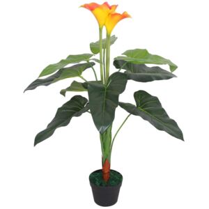 Umelá rastlina, kala s kvetináčom 85 cm, červená a žltá
