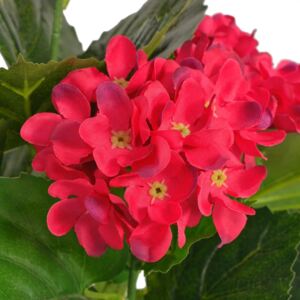 Umelá rastlina, hortenzia s kvetináčom 60 cm, červená